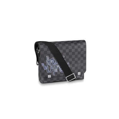 LOUIS VUITTON DISTRICT PM DAMIER GRAPHITE INTERLINKED LOGO GRIS N40272  (25*22*7cm)